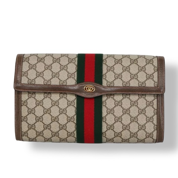 Gucci Large Ophidia Sherry Line Supreme GG Monogram Clutch - Picture 4 of 14